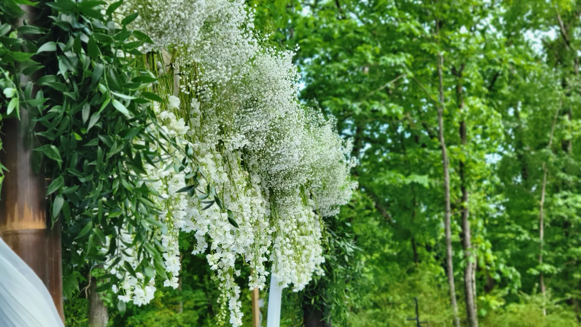 Mandap angle chiavari chairs — Rustic Bamboo Garden Mandap